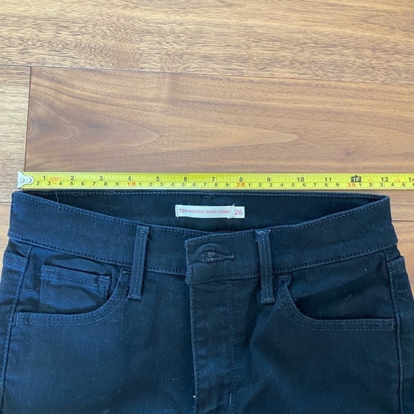 Levi’s 720 High Rise Super Skinny Black Denim Jeans , size 26 - Picture 6 of 7